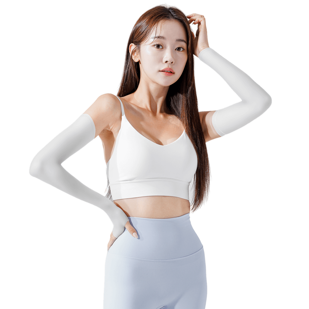 GoPlayer レディース クールサンプロテクションスリーブ（ホワイト）