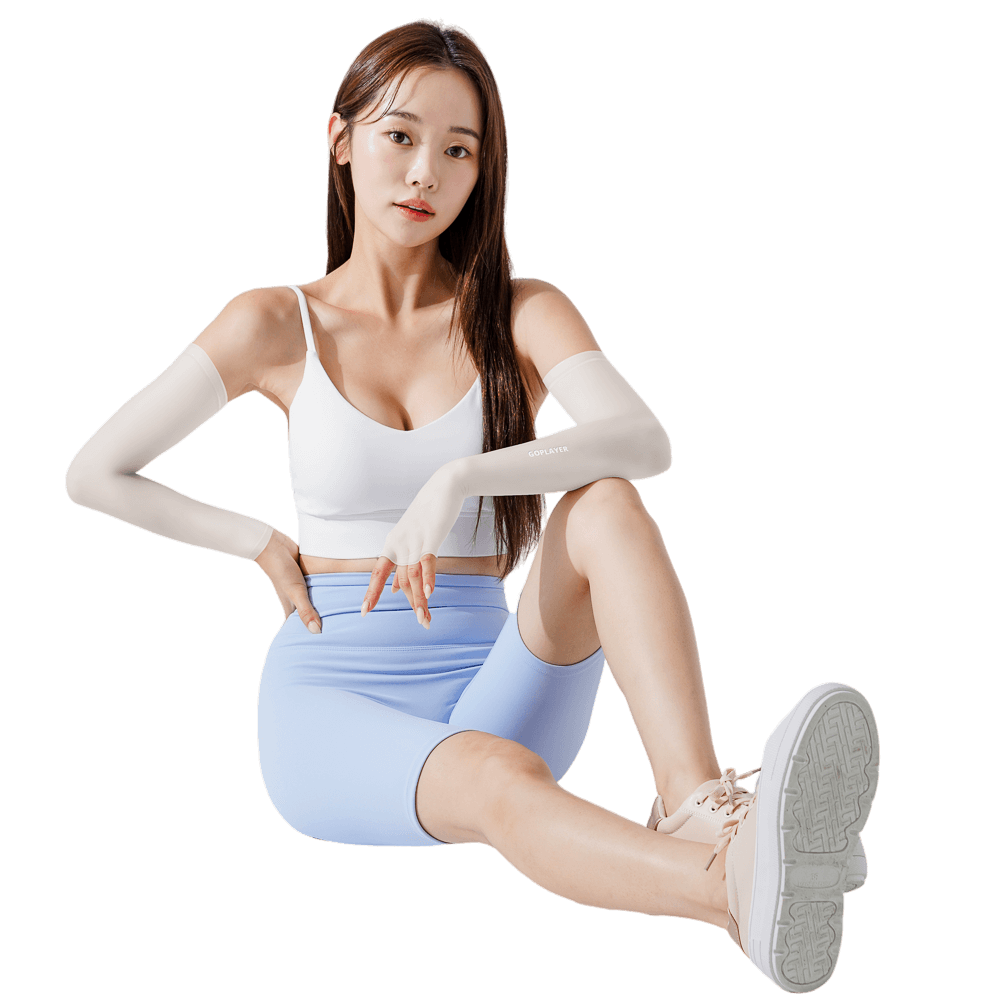 GoPlayer レディース クールサンプロテクションスリーブ（ホワイト）