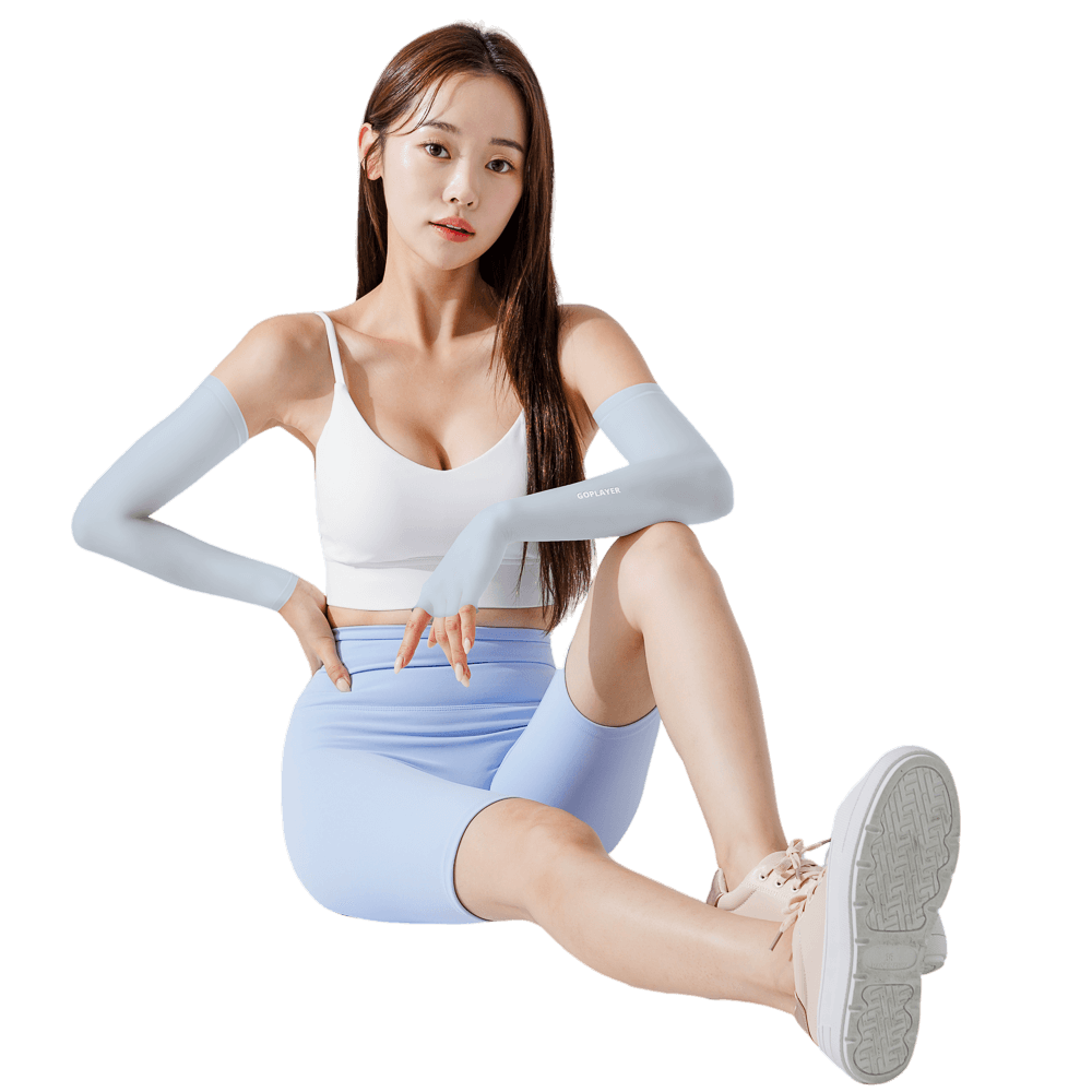 GoPlayer レディース クールサンプロテクションスリーブ（ライトブルー）