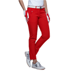 GoPlayer レディース ウエストゴム 速乾性 ゴルフ パンツ (オレンジ)