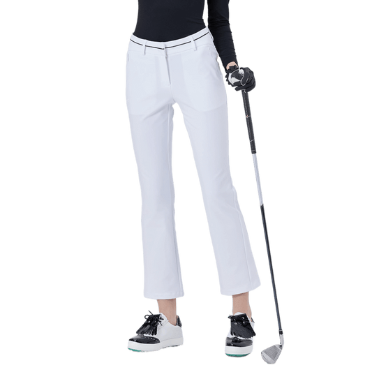 GoPlayer Women's High Waist Elastic Golf Pants (White)