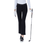 GoPlayer レディース ハイウエスト エラスティック ゴルフ パンツ (ブラック)
