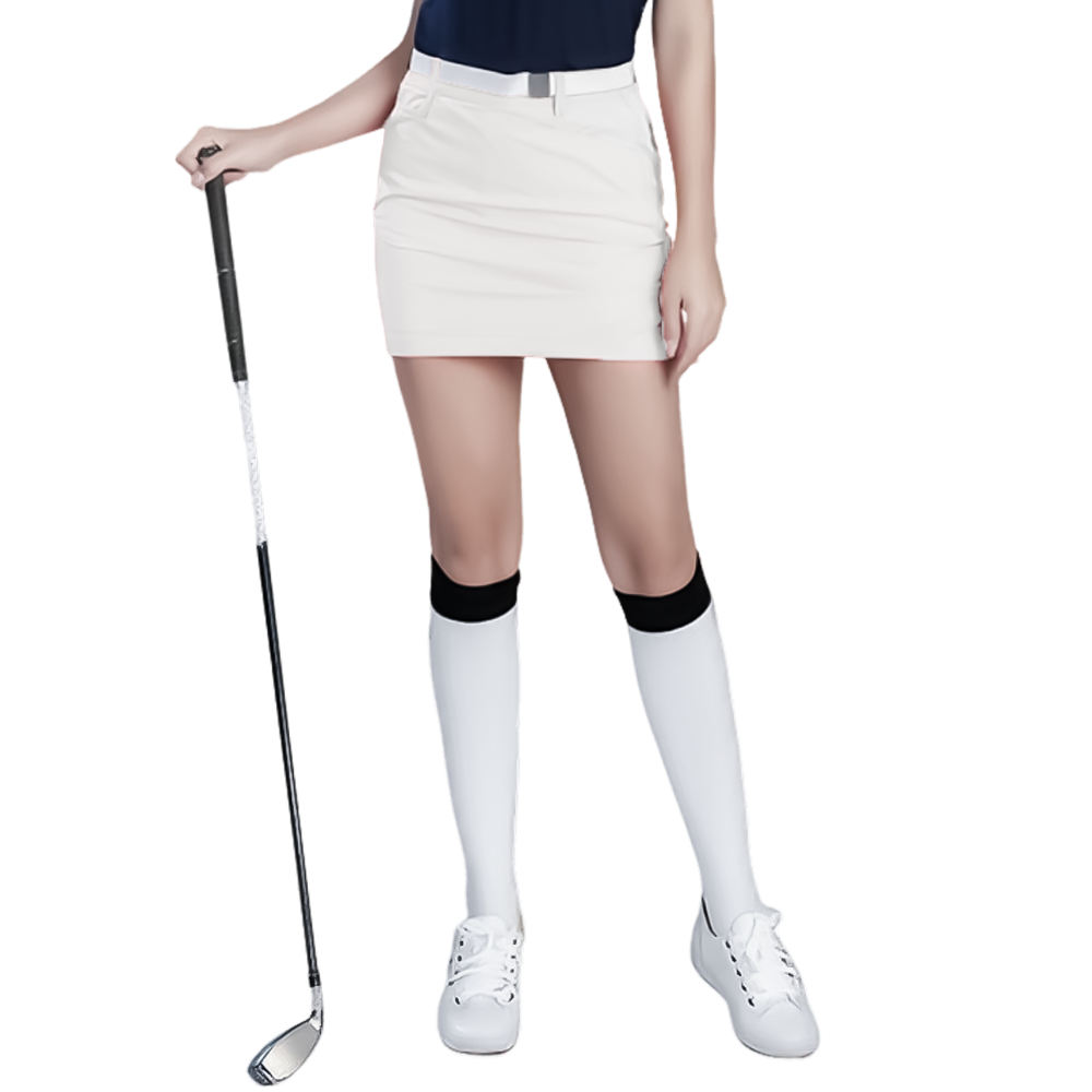 GoPlayer Women's Elastic Waist Golf Skirt (White)