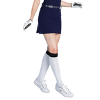 GoPlayer レディース 伸縮性ウエスト ゴルフスカート (ネイビーブルー)