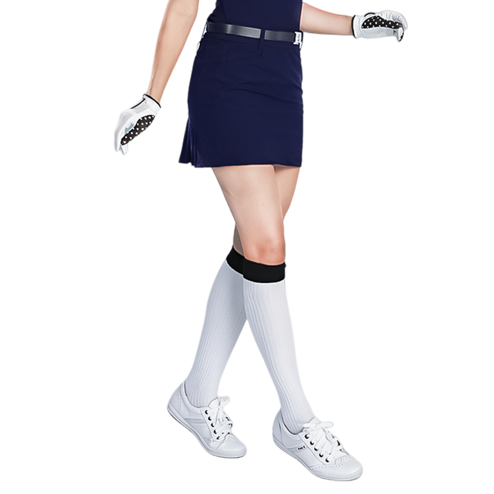 GoPlayer レディース 伸縮性ウエスト ゴルフスカート (ネイビーブルー)