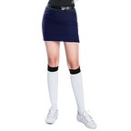 GoPlayer レディース 伸縮性ウエスト ゴルフスカート (ネイビーブルー)