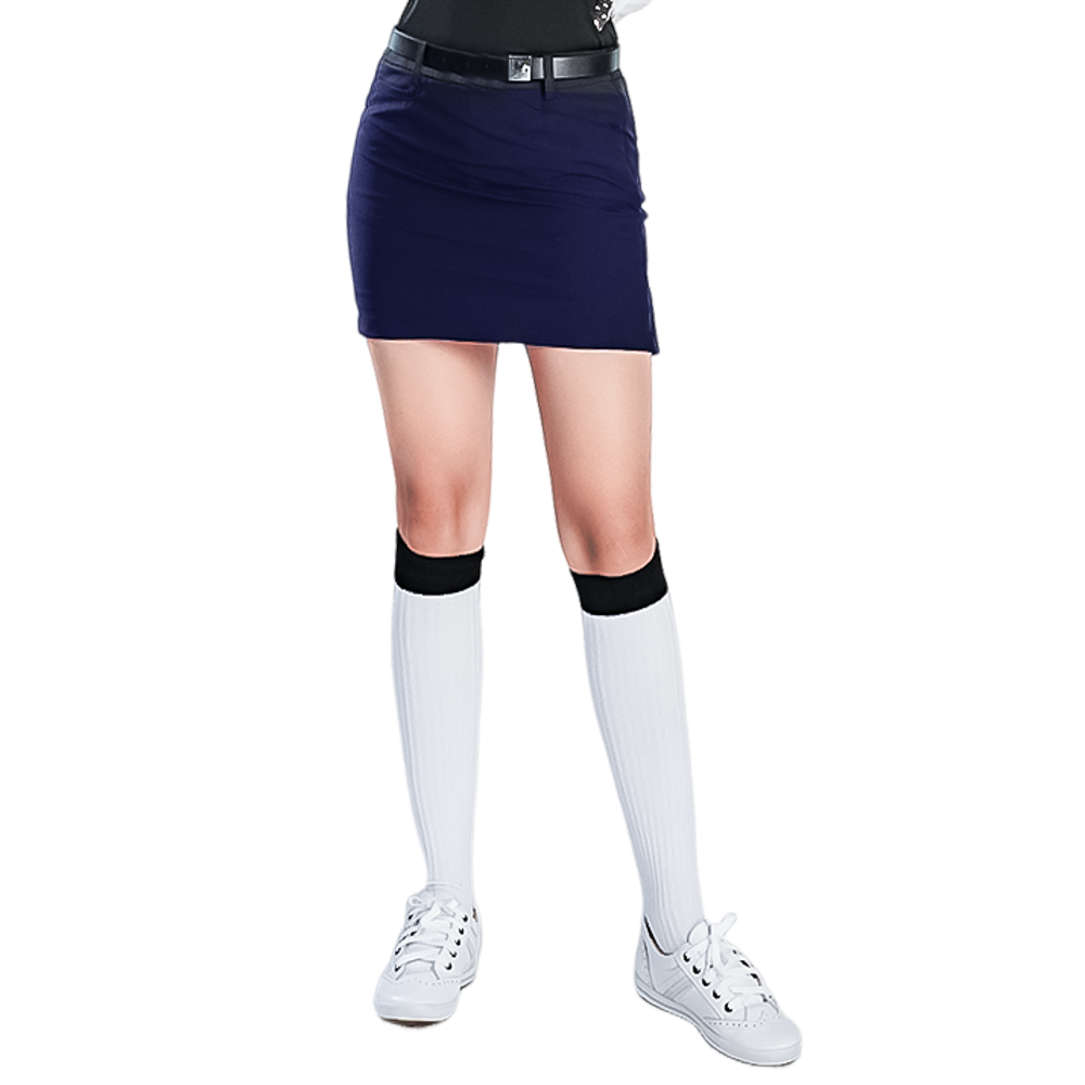 GoPlayer レディース 伸縮性ウエスト ゴルフスカート (ネイビーブルー)
