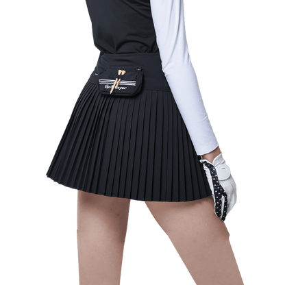 GoPlayer Women's Elastic Golf Pants Skirt (Black)