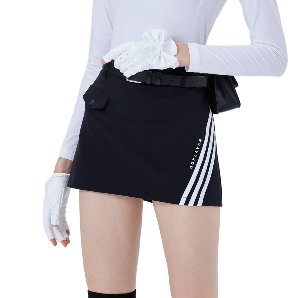 GoPlayer Women's Golf A-Line Skirt (Black)