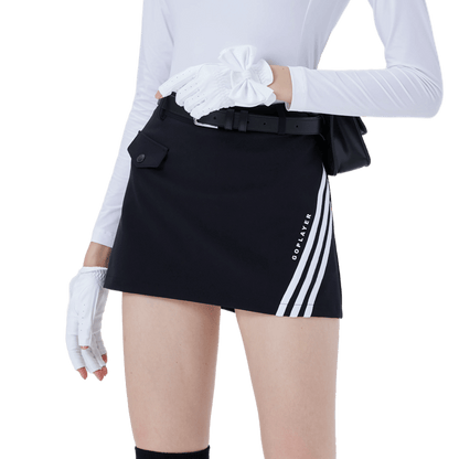 GoPlayer Women's Golf A-Line Skirt (Black)