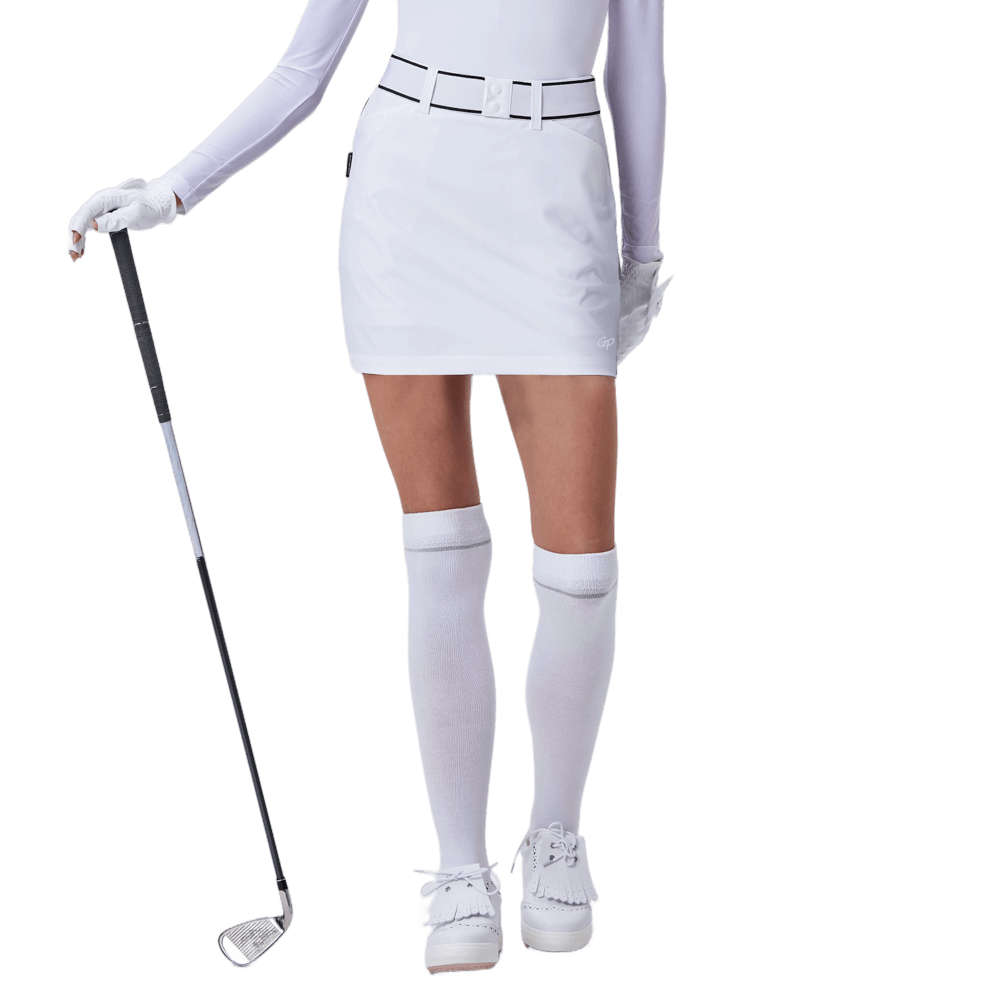 GoPlayer Women's Golf Belt Hip Skirt (White)