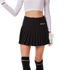 GoPlayer レディース ゴルフ 伸縮性ウエスト プリーツスカート (ブラック)