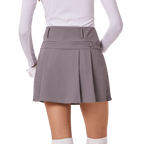 GoPlayer レディース ゴルフ 伸縮性ウエスト プリーツスカート (グレー)