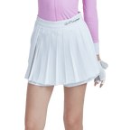 GoPlayer レディース ゴルフ フェイク ツーピース プリーツ パンツ スカート (ホワイト)
