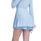 GoPlayer レディース ゴルフ フェイク ツーピース プリーツ パンツ スカート (ライトブルー)