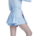 GoPlayer レディース ゴルフ フェイク ツーピース プリーツ パンツ スカート (ライトブルー)