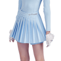 GoPlayer レディース ゴルフ フェイク ツーピース プリーツ パンツ スカート (ライトブルー)