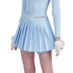 GoPlayer レディース ゴルフ フェイク ツーピース プリーツ パンツ スカート (ライトブルー)