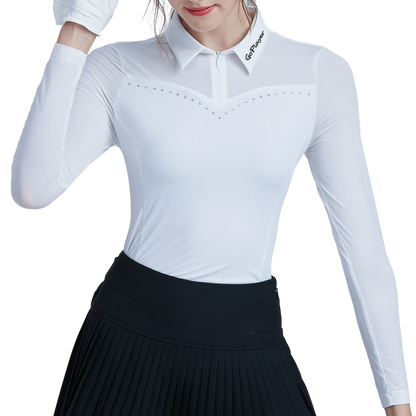 GoPlayer Women's Golf Long Sleeve Sun Protection Sleeve Sleeves (White)