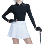 GoPlayer レディース ゴルフ 長袖日焼け防止スリーブ スーツ (ブラック)