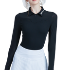 GoPlayer レディース ゴルフ 長袖日焼け防止スリーブ スーツ (ブラック)