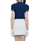 GoPlayer レディース 軽量超弾性半袖トップ (ダークブルー)