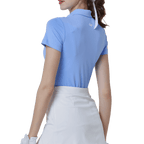 GoPlayer Women's Elastic Breathable Short Sleeve Top (Light Blue)