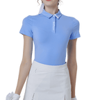 GoPlayer Women's Elastic Breathable Short Sleeve Top (Light Blue)