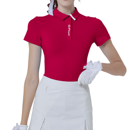 GoPlayer Women's Elastic Breathable Short Sleeve Top (Red)
