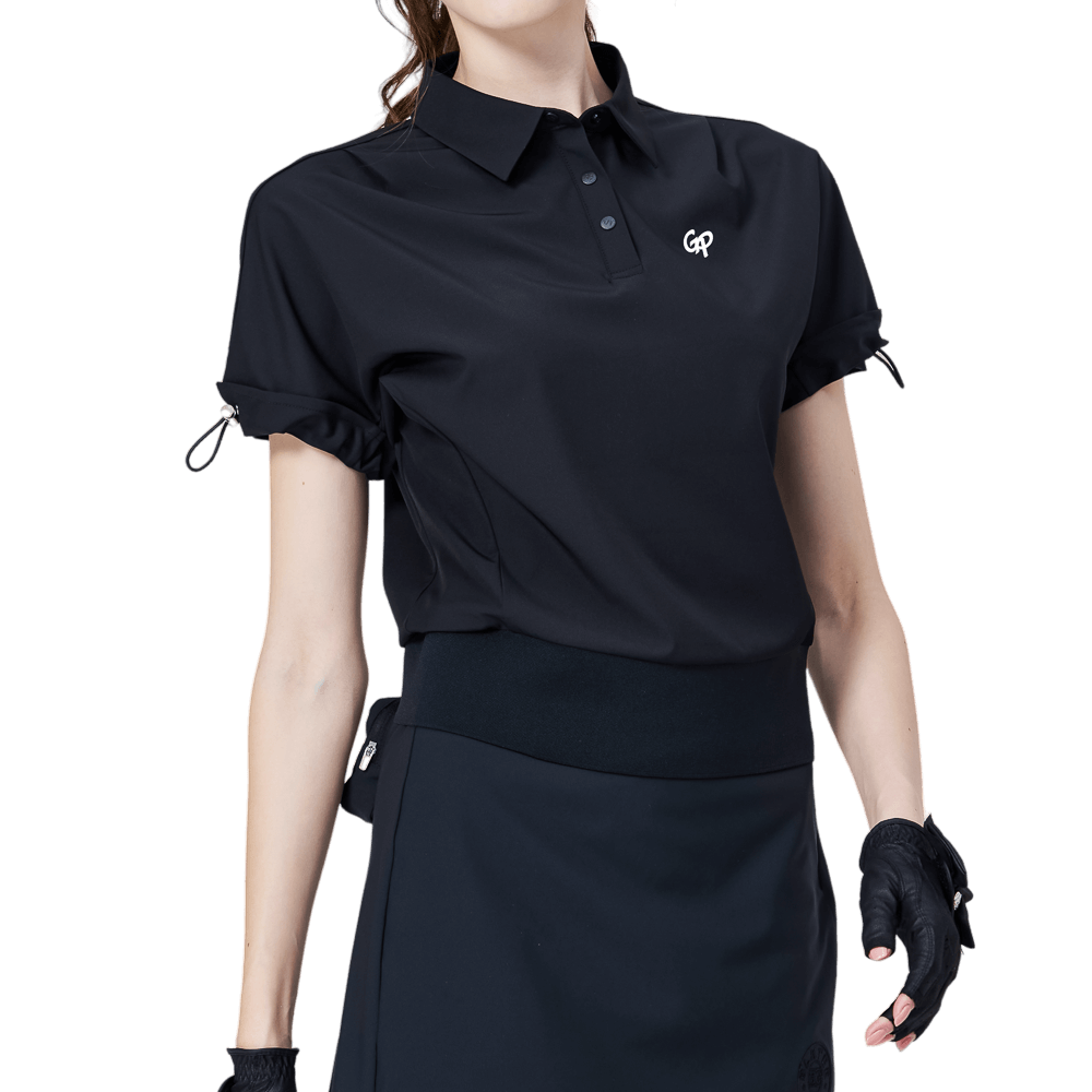 GoPlayer Women's Loose Fit Short Sleeve Top (Black)