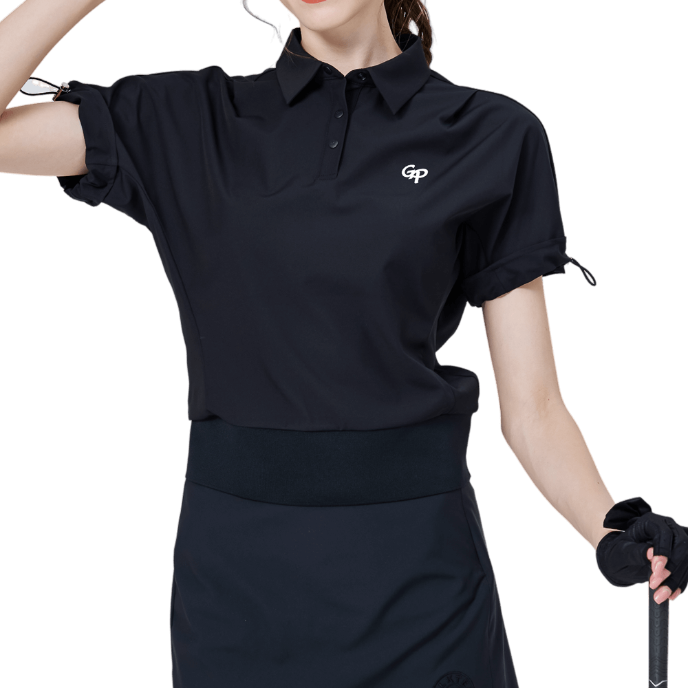 GoPlayer Women's Loose Fit Short Sleeve Top (Black)