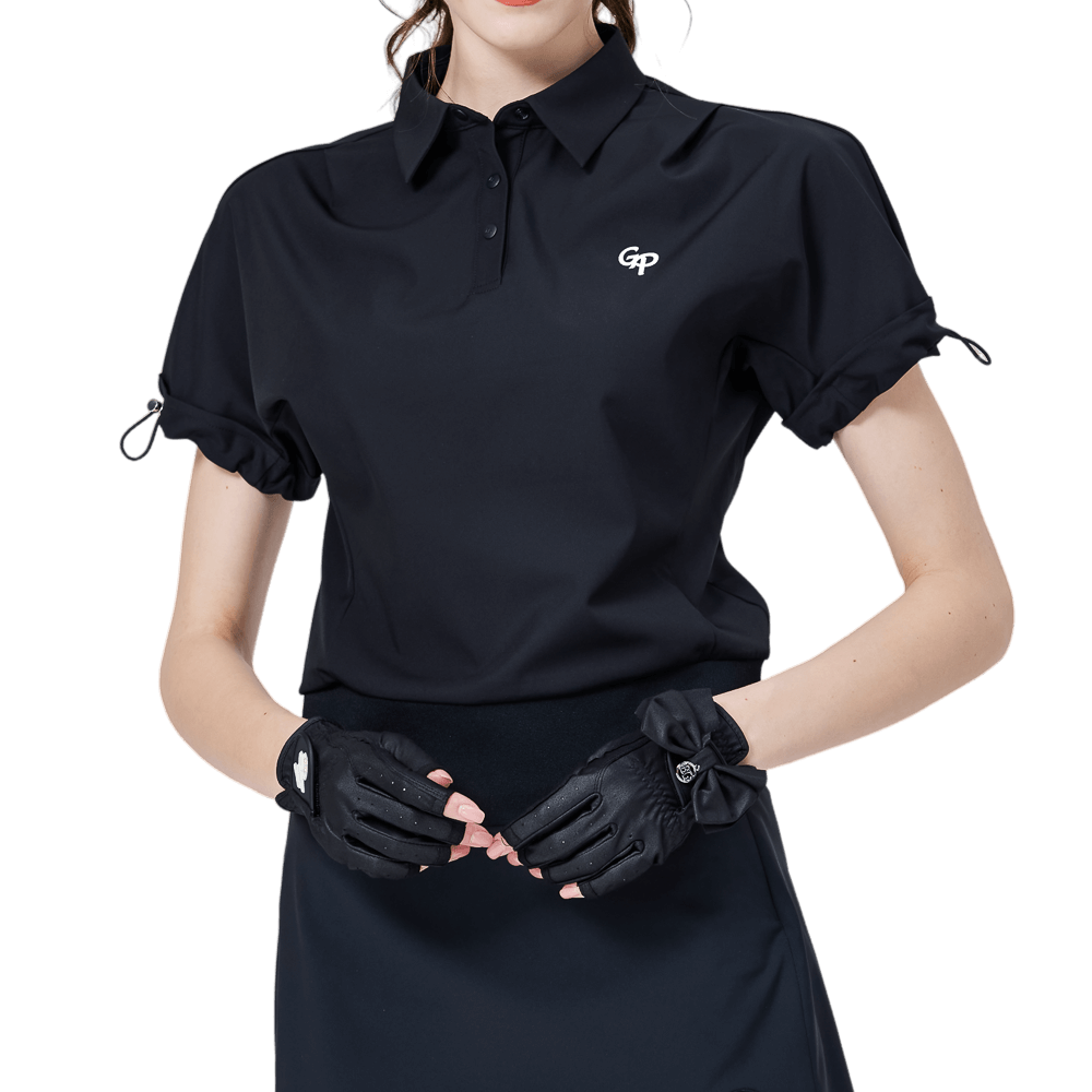 GoPlayer Women's Loose Fit Short Sleeve Top (Black)