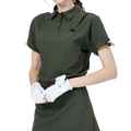 GoPlayer レディース ルーズフィット 半袖トップス (ミリタリーグリーン)
