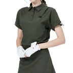 GoPlayer女寬鬆版短袖上衣(軍綠)