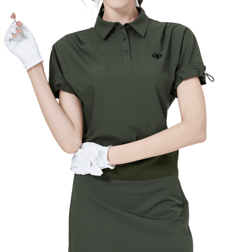 GoPlayer レディース ルーズフィット 半袖トップス (ミリタリーグリーン)