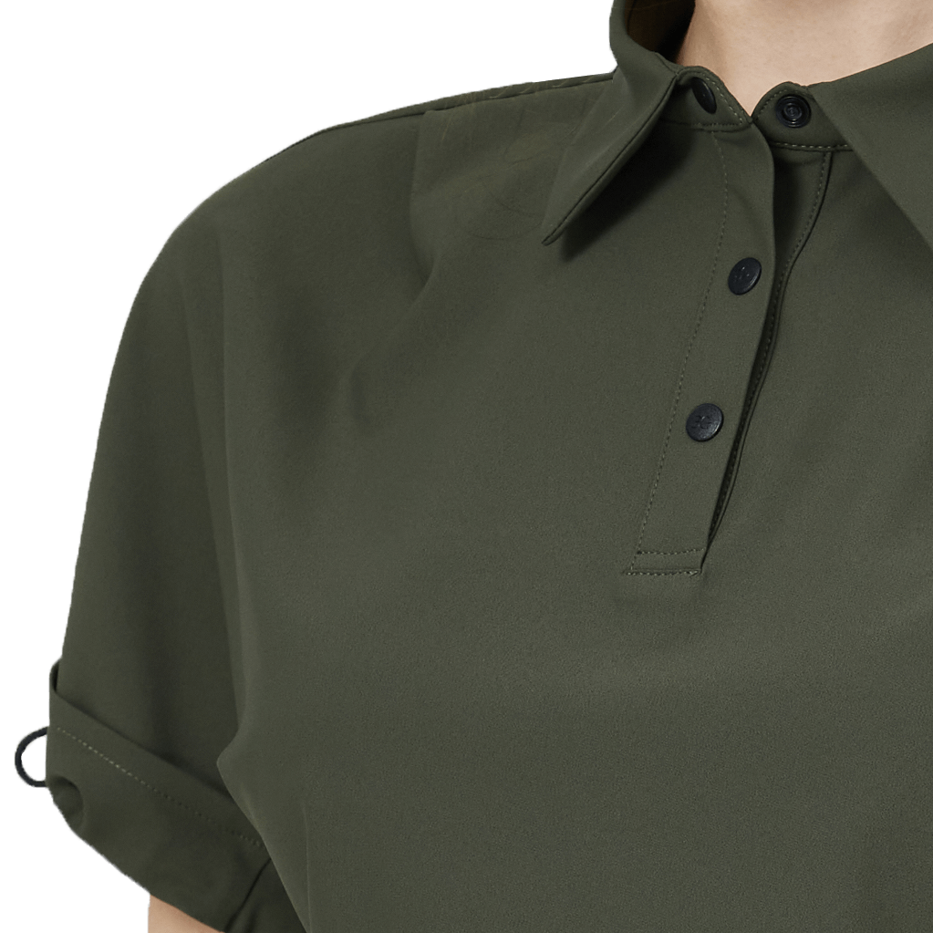 GoPlayer レディース ルーズフィット 半袖トップス (ミリタリーグリーン)