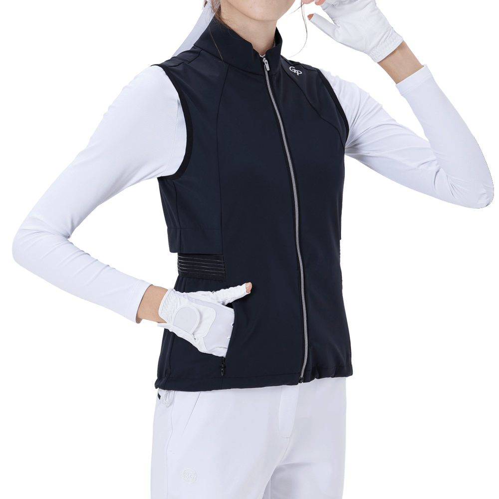 GoPlayer レディース ゴルフ 防水スポーツベスト (ブラック)