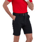 GoPlayer メンズ 穴あき通気性ゴルフ ショーツ (ブラック)