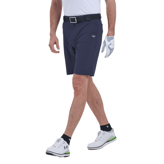 GoPlayer men's punched elastic golf shorts (blue gray)