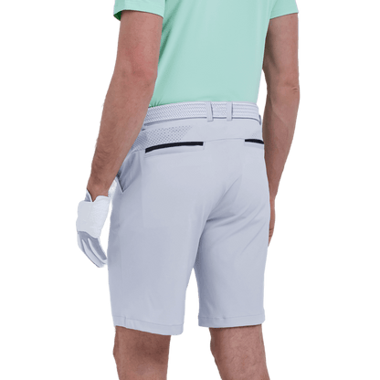 GoPlayer men's punched elastic golf shorts (light gray)