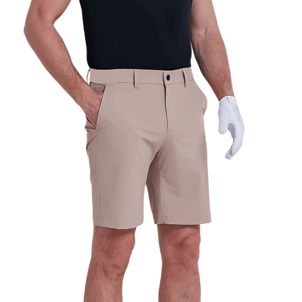 GoPlayer メンズ パンチング エラスティック ゴルフ ショーツ (ライト グレー)