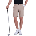 GoPlayer メンズ パンチング エラスティック ゴルフ ショーツ (ライト グレー)