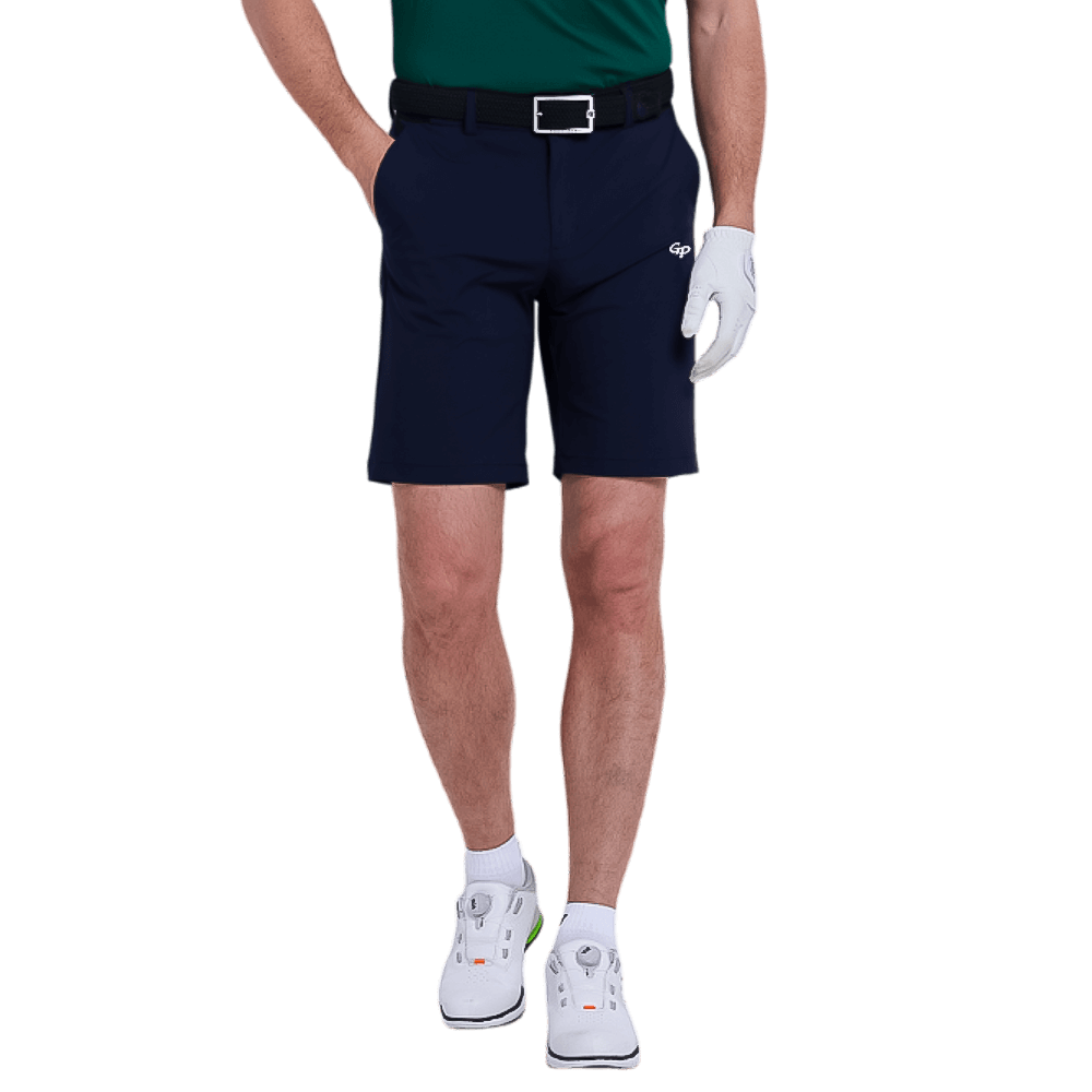 GoPlayer メンズ パンチング エラスティック ゴルフ ショーツ (ライト グレー)