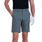 GoPlayer men's punched elastic golf shorts (light gray)