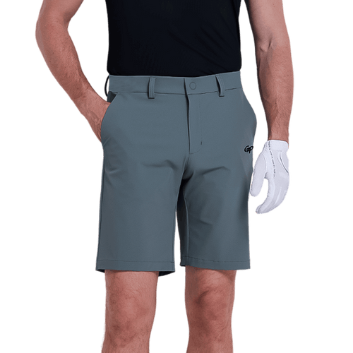 GoPlayer メンズ パンチング エラスティック ゴルフ ショーツ (ライト グレー)