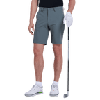 GoPlayer men's punched elastic golf shorts (light gray)