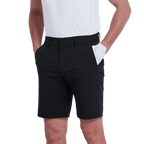 GoPlayer men's punched elastic golf shorts (light gray)