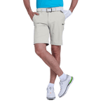 GoPlayer men's punched elastic golf shorts (light gray)