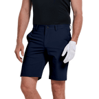 GoPlayer Men's Elastic Waist Golf Shorts (Navy Blue)