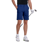 GoPlayer Men's Elastic Waist Golf Shorts (Gray Blue)